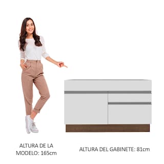 Foto 5 | Foto 5 | Mueble de Cocina para Fregadero Madesa Glamy 120 Cm 1 Puerta y 2 Cajones Blanco