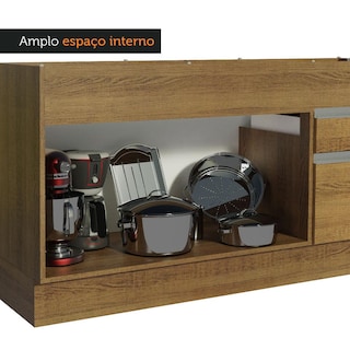 Foto 3 | Foto 3 | Mueble de Cocina para Fregadero Madesa Glamy 150 Cm 2 Puertas y 2 Cajones Marrón