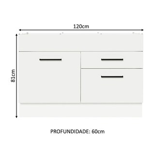 Foto 2 | Foto 2 | Mueble de Cocina Madesa Agata - Mostrador para Fregadero 120 cm x 60 cm