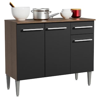 Foto 1 | Foto 1 | Mueble Mostrador Madesa Emilly 3 Puertas Y 1 Cajón - Marron/negro