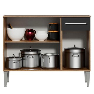 Foto 6 | Foto 6 | Mueble Mostrador Madesa Emilly 3 Puertas Y 1 Cajón - Marron/negro
