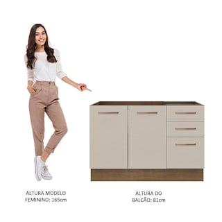 Foto 5 | Foto 5 | Mueble de Cocina 120 x 60 cm 2 Puertas y 3 Cajones sin Tablero Agata Madesa