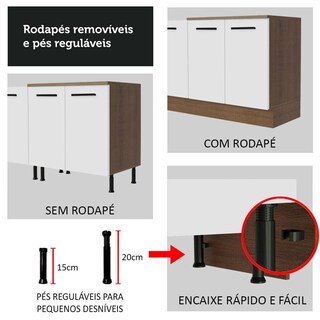 Foto 7 | Foto 7 | Mueble de Cocina Madesa Agata 70 x 60 cm 2 Puertas sin Tablero Marrón y Blanco