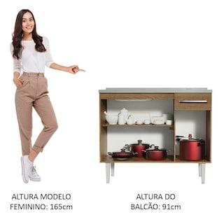 Foto 5 | Foto 5 | Mueble para Cocina Madesa Marrón de 105 Cm