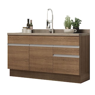 Foto 1 | Foto 1 | Mueble de Cocina Madesa Glamy 150 cm 2 Cajones 2 Puertas sin Tablero ni Fregadero Marrón