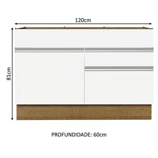 Foto 2 | Foto 2 | Mueble de Cocina 120 x 60 cm 1 Puerta 2 Cajones sin Tablero Glamy Madesa