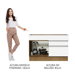 Foto 4 | Foto 4 | Mueble de Cocina 120 x 60 cm 1 Puerta 2 Cajones sin Tablero Glamy Madesa