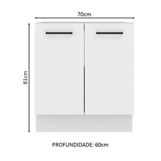 Foto 2 | Foto 2 | Mueble de Cocina Madesa Agata 70 x 60 cm 2 Puertas Blanco