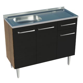 Foto 1 | Foto 1 | Mueble De Cocina 3 Puertas Y 1 Cajón 105cm Emilly Madesa - Marron/negro