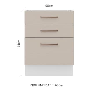Foto 2 | Foto 2 | Mueble De Cocina 60 X 60 Cm 3 Cajones Sin Tablero Agata Madesa