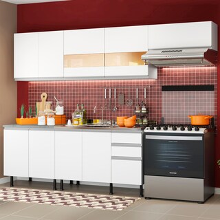 Foto 1 | Foto 1 | Gabinete de Cocina Completa Madesa Marcela Blanca con Armario y Encimera- sin Encimera ni Fregadero