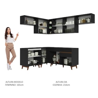 Foto 5 | Foto 5 | Gabinete de Cocina Integral Completa de Esquinero Madesa Reims Negro
