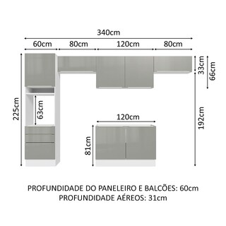 Foto 3 | Foto 3 | Gabinete de Cocina Integral Completa Madesa Lux Blanco/Gris