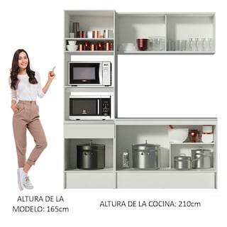 Foto 5 | Foto 5 | Gabinete de Cocina Integral Compacta Madesa con Armario Diamante Pop Blanco