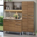 Madesa Gabinete de Cocina Integral Compacta con Fregadero Emilly Rustic