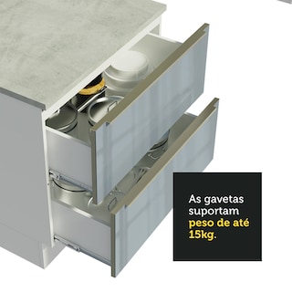 Foto 8 | Foto 8 | Gabinete Bajo de Cocina para Fregadero Madesa de 120 cm 2 Puertas 3 Cajones sin Encimera Lux Blanco y Gris