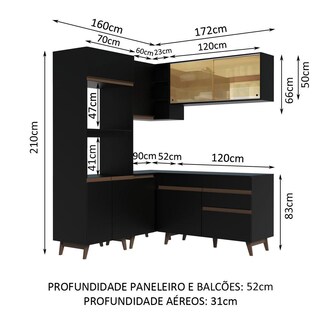Foto 3 | Foto 3 | Gabinete de Cocina Integral Completa de Esquinero Madesa 332 cm Reims Negro 01