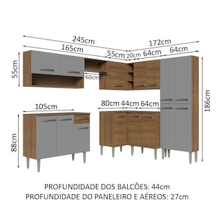 Foto 3 | Foto 3 | Cocina Integral Madesa GCEM417002J1 Gris de 417 Cm