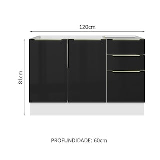 Foto 2 | Foto 2 | Gabinete de Fregadero Madesa Negro con 2 Puertas