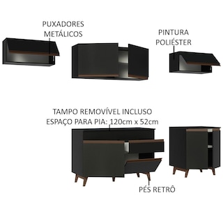Foto 4 | Foto 4 | Cocina Integral Madesa GRRM2600108N Negra 260 Cm