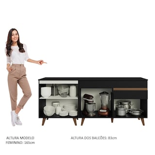 Foto 5 | Foto 5 | Mueble para Cocina Madesa Negro de 4 Puertas