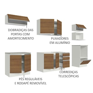 Foto 4 | Foto 4 | Cocina Integral Madesa Glamy Blanco Rústico 260 cm x 60 cm