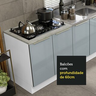 Foto 6 | Foto 6 | Kit de 2 Balcones de Cocina Madesa Lux Blanco con Gris 4 puertas y 3 cajones