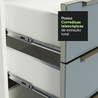 Foto 8 | Foto 8 | Kit de 2 Balcones de Cocina Madesa Lux Blanco con Gris 4 puertas y 3 cajones