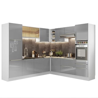 Foto 2 | Foto 2 | Cocina Integral de Esquina Madesa Lux Blanco con Gris 546 cm