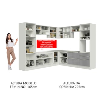Foto 5 | Foto 5 | Cocina Integral de Esquina Madesa Lux Blanco con Gris 546 cm
