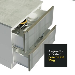 Foto 7 | Foto 7 | Cocina Integral de Esquina Madesa Lux Blanco con Gris 546 cm