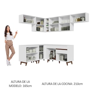 Foto 5 | Foto 5 | Cocina Esquinera Completa Madesa Reims Blanco 402 cm