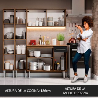 Foto 5 | Foto 5 | Madesa Gabinete De Cocina Integral Compacta 169 Cm Emilly Rustic/negro 10