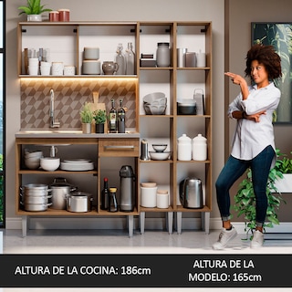 Foto 5 | Foto 5 | Madesa Gabinete De Cocina Integral Compacta 169 Cm Con Fregadero Emilly Rustic 12