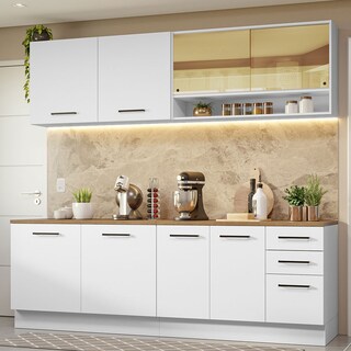 Foto 2 | Foto 2 | Gabinete De Cocina Madesa Integral 240 Cm Con Encimera De 60 Cm Agata Blanco/Rústica 01