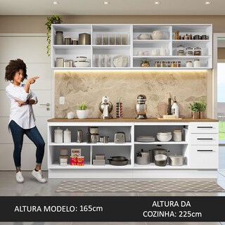 Foto 6 | Foto 6 | Gabinete De Cocina Madesa Integral 240 Cm Con Encimera De 60 Cm Agata Blanco/Rústica 01