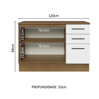 Foto 3 | Foto 3 | Gabinete de Fregadero para Cocina Madesa Agata Rustic/Blanco 2 Puertas y 3 Cajones - con Encimera