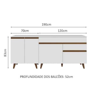 Foto 3 | Foto 3 | Kit de 2 Balcones de Cocina Madesa Reims Blanco 4 Puertas 1 Cajón - con Tapa