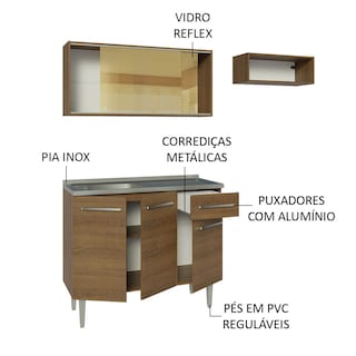 Foto 4 | Foto 4 | Gabinete de Cocina Integral Compacta Madesa con Fregadero Emilly Rustic