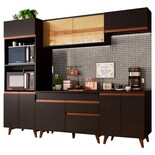 Gabinete de Cocina Integral Completa Madesa Reims Negro/Rústico