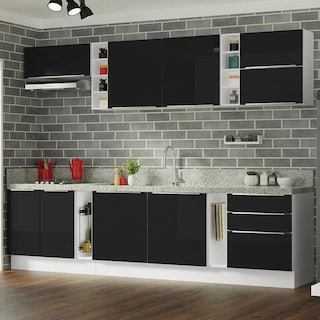 Foto 1 | Foto 1 | Gabinete de Cocina Integral Completa Madesa Lux Sabrina Blanco/Negro