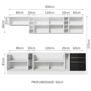 Foto 3 | Foto 3 | Gabinete de Cocina Integral Completa Madesa Lux Sabrina Blanco/Negro