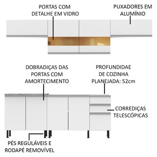 Foto 3 | Foto 3 | Gabinete de Cocina Completa con Armario y Mostrador Madesa sin Tablero y Fregadero Mariana Blanco