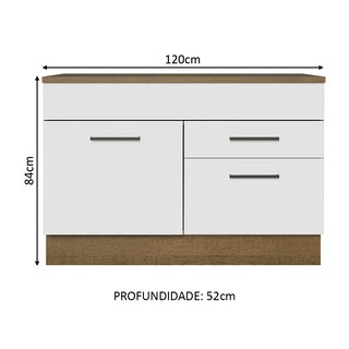 Foto 2 | Foto 2 | Gabinete de Fregadero Cocina 1 Puerta y 2 Cajones Madesa con Encimera Agata Rustic Blanco