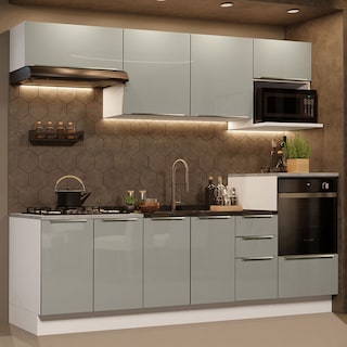 Foto 1 | Foto 1 | Gabinete de Cocina Integral Completa Madesa 260 cm Lux Blanco y Gris 07