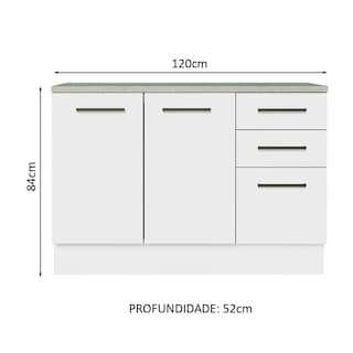 Foto 2 | Foto 2 | Gabinete de Fregadero para Cocina Madesa 2 Puertas y 3 Cajones con Encimera Agata Blanco
