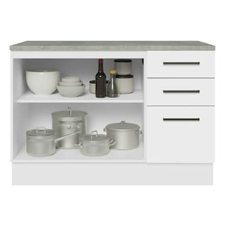 Foto 4 | Foto 4 | Gabinete de Fregadero para Cocina Madesa 2 Puertas y 3 Cajones con Encimera Agata Blanco