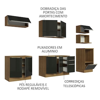Foto 4 | Foto 4 | Cocina Integral Madesa GRLX2600077K Negra de 260 Cm