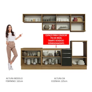 Foto 5 | Foto 5 | Cocina Integral Madesa GRLX2600077K Negra de 260 Cm