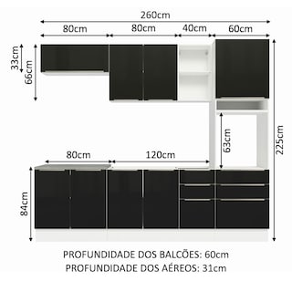 Foto 3 | Foto 3 | Cocina Integral Completa Madesa Lux Negro 260 cm